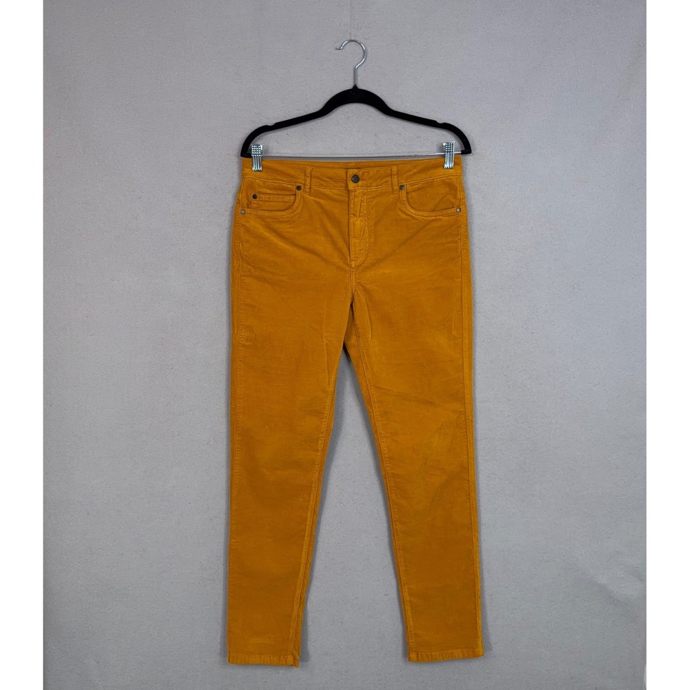 J.McLaughlin Corduroy Pants Womens 8 Gold Mustard Skinny Classic Preppy